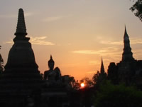 Sonnenuntergang in Sukhothai