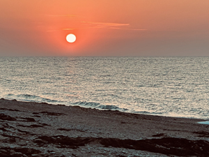 Sonnenuntergang am Omaha Beach